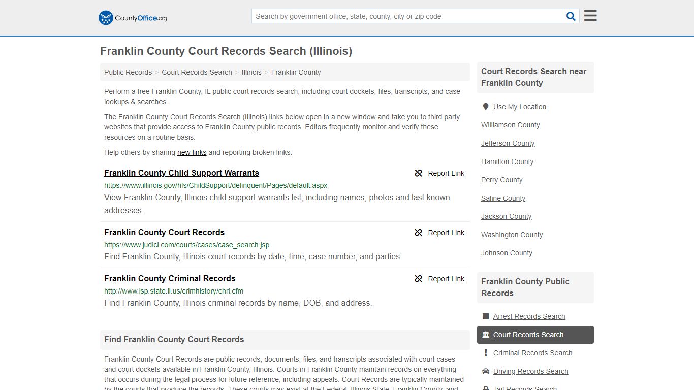 Franklin County Court Records Search (Illinois) - County Office