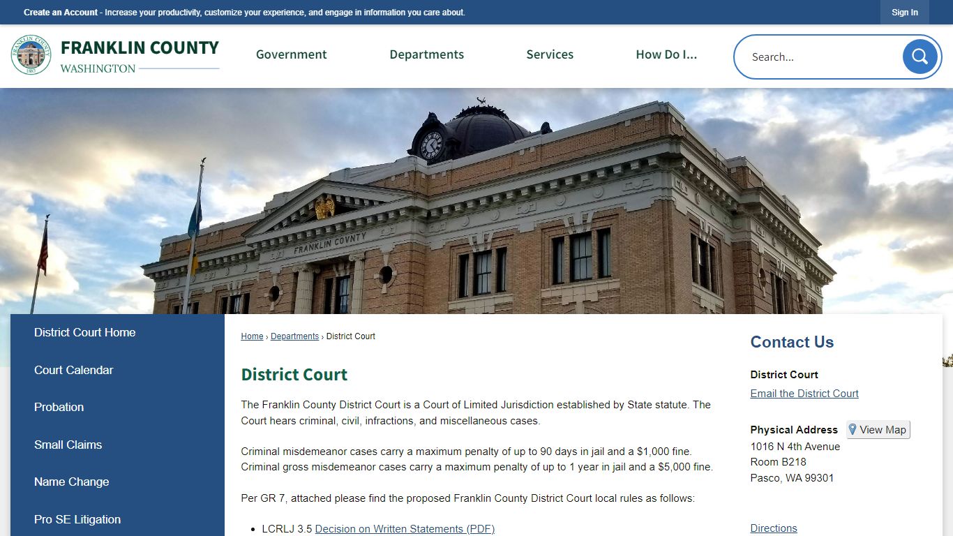 District Court | Franklin County, WA